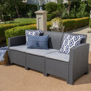 Outdoor 3 Seater Rattan Sofa With Water Resistant Cushions