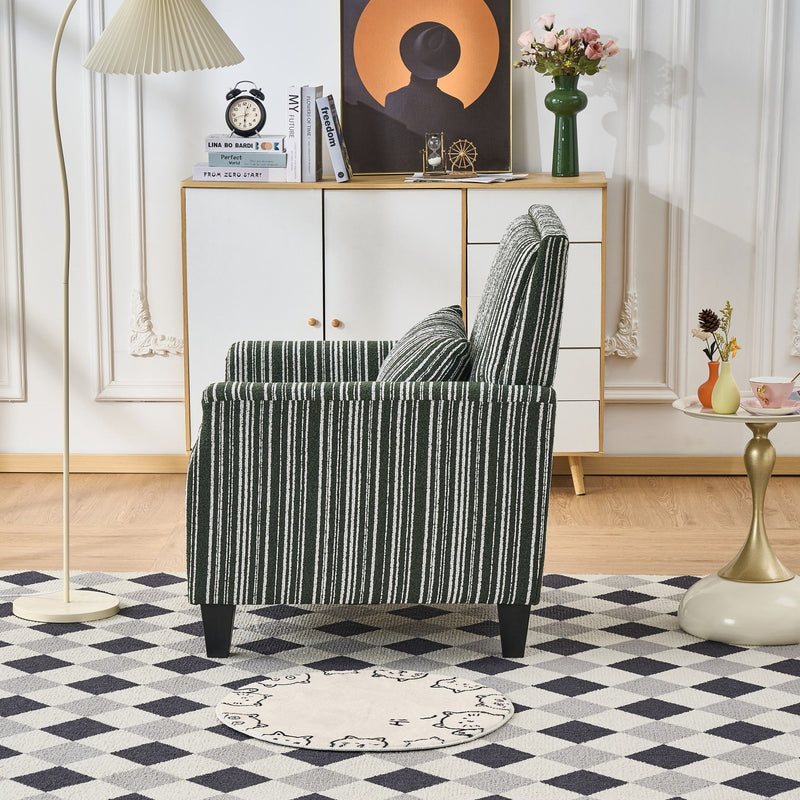 Accent Chair With Arms, Comfy Armchair For Living Room - Green