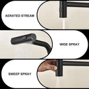 Kitchen Waterfall Faucet With Pull Down Sprayer, Single Handle, 360 Degree Rotating