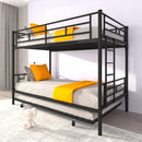 Bunk Bed Twin over Twin with Trundle Black,CPC Certified,No Box Spring Needed,Heavy Duty,Easy to assemble