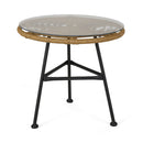 Petrichor - Outdoor Side Table With Tempered Glass And Steel Frame