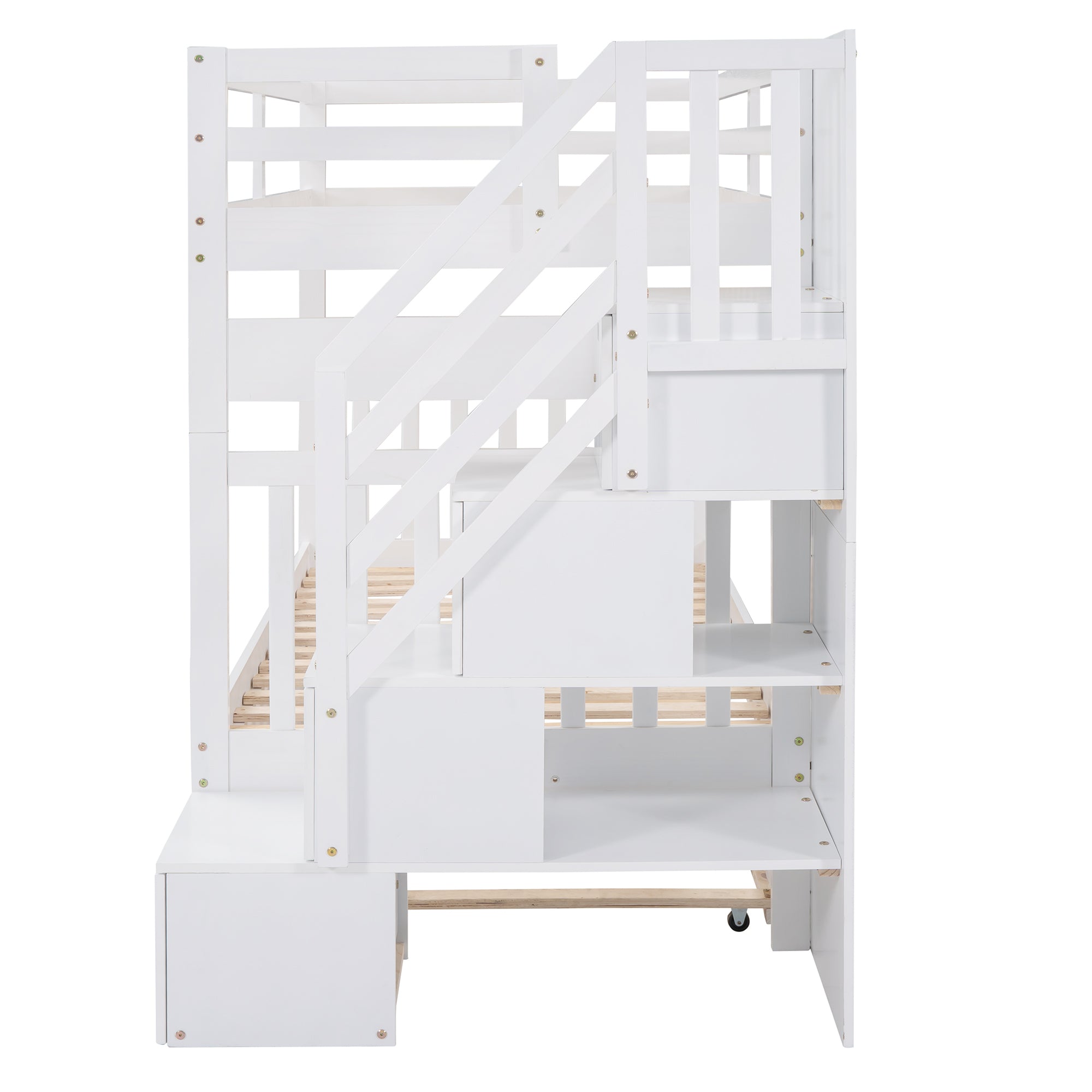 Twin over Twin/Full Bunk Bed with Twin Size Trundle (White)(OLD SKU :LP000025AAK) - Atlantic Fine Furniture Melbourne FL