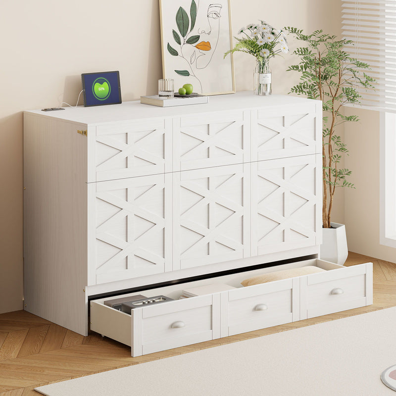 Murphy Bed With Large Drawers And USB Ports
