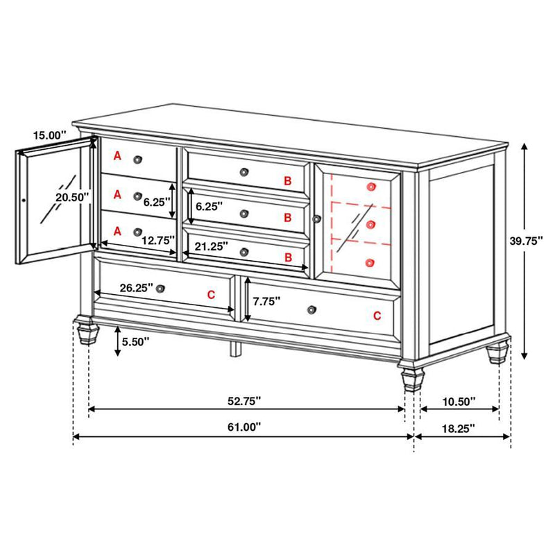 Sandy Beach - Panel Bed Bedroom Set