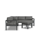 Grayton - 5 Seat Sectional, Ottoman - Dark Gray