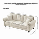 3 Seater Sofa With Tufted Upholstery, Rolled Arms, Nailhead Trim