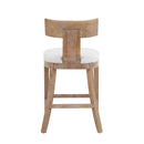 Upholstered Counter Height Bar Stools With Solid Rubber Wood Frame (Set of 2)