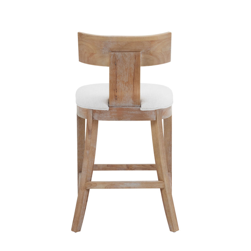 Upholstered Counter Height Bar Stools With Solid Rubber Wood Frame (Set of 2)