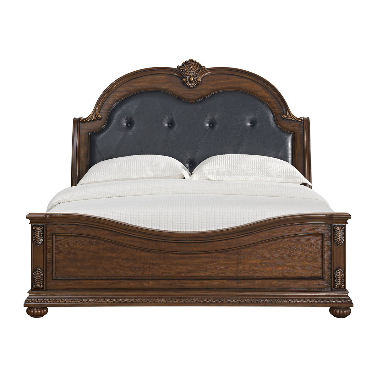 Cadenza Upholstered Bed With PU in Black by Elements International, view 3