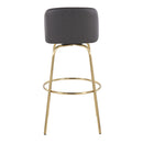 Toriano - Contemporary Fixed Height Barstool With Swivel And Round Footrest (Set of 2)