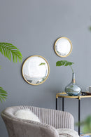 Round Mirror, Circle Mirror With Iron Frame For Living Room Bedroom Vanity Entryway Hallway