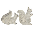 Resin Standing & Lying Down Squirrel Rustic, For Harvest Festival Fall Festival & Thanksgiving Table Decorations (Set of 2) - Antique Cream