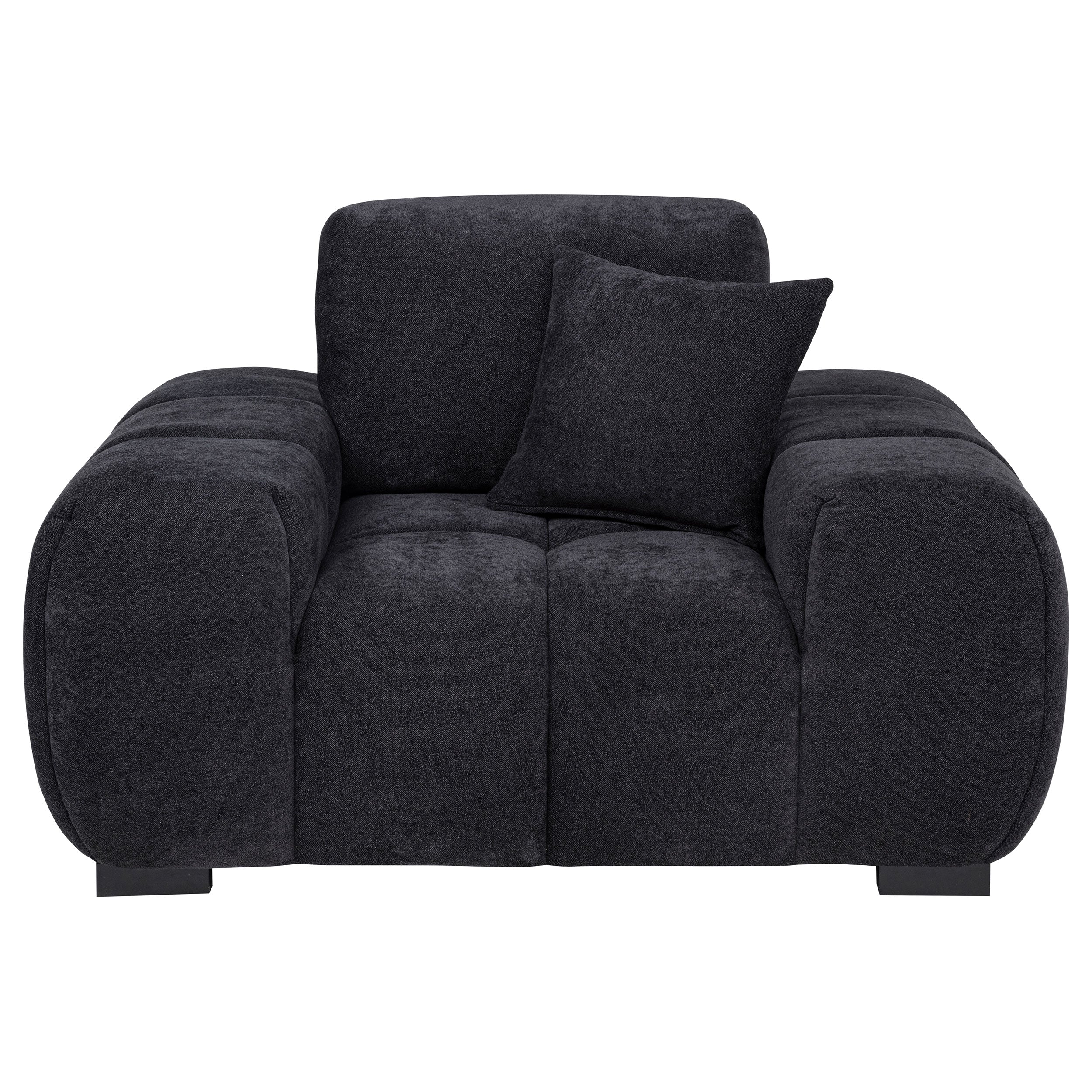 Octavia Upholstered Track Arm Accent Chair Black — view 3