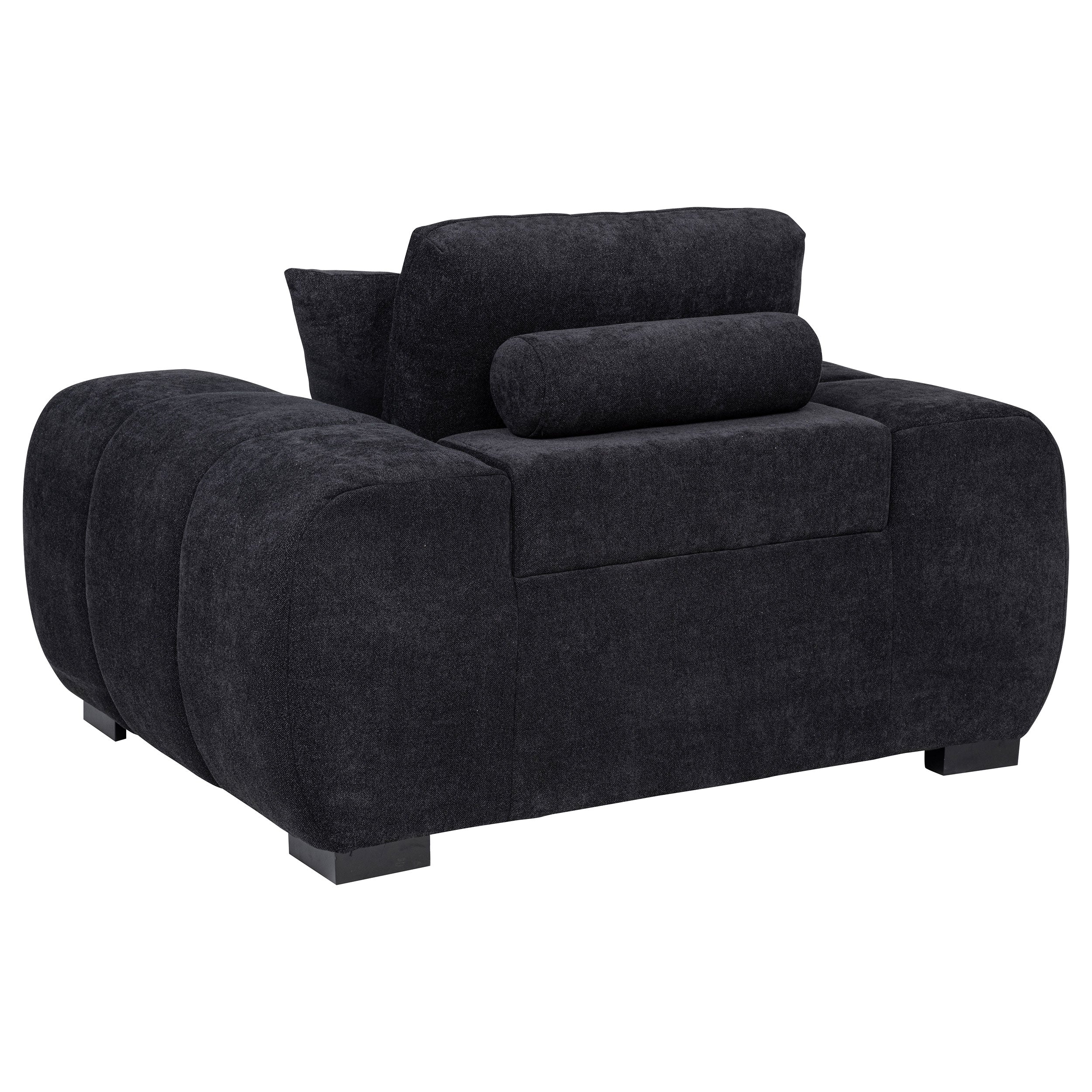 Octavia Upholstered Track Arm Accent Chair Black — view 4