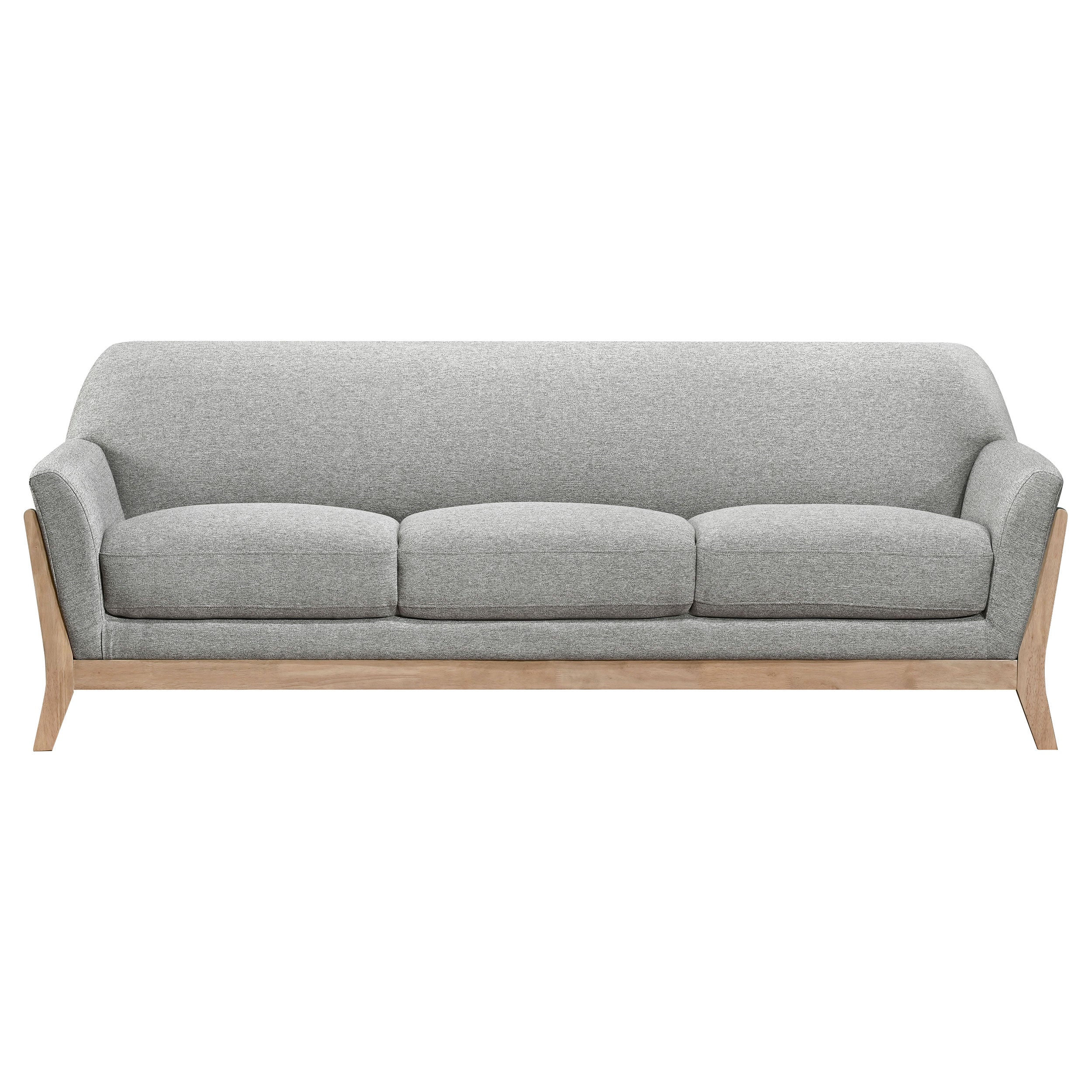 Vaughn 3-piece Fabric Upholstered Flared Arm Sofa Set Grey — view 4