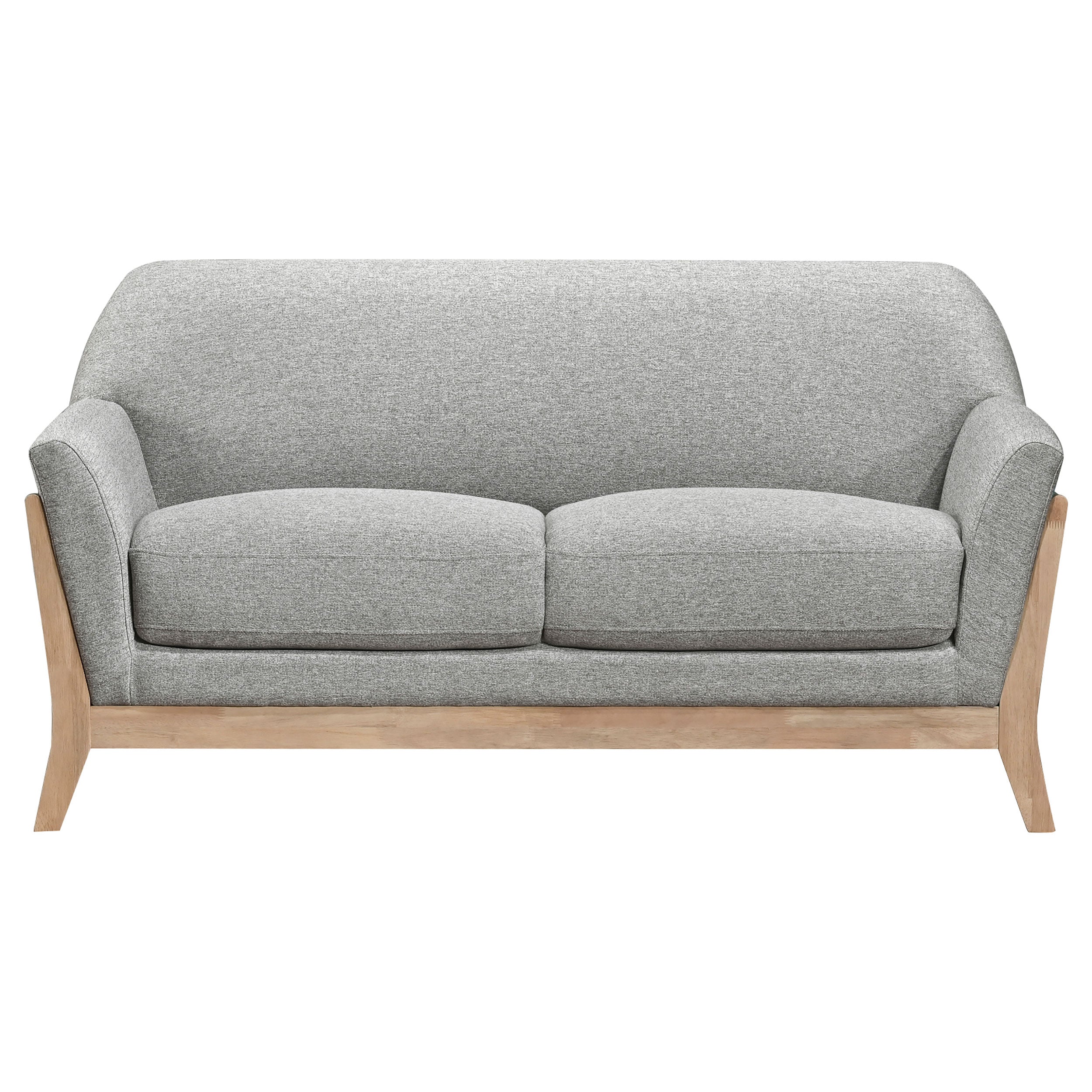 Vaughn Fabric Upholstered Flared Arm Loveseat Grey — view 3