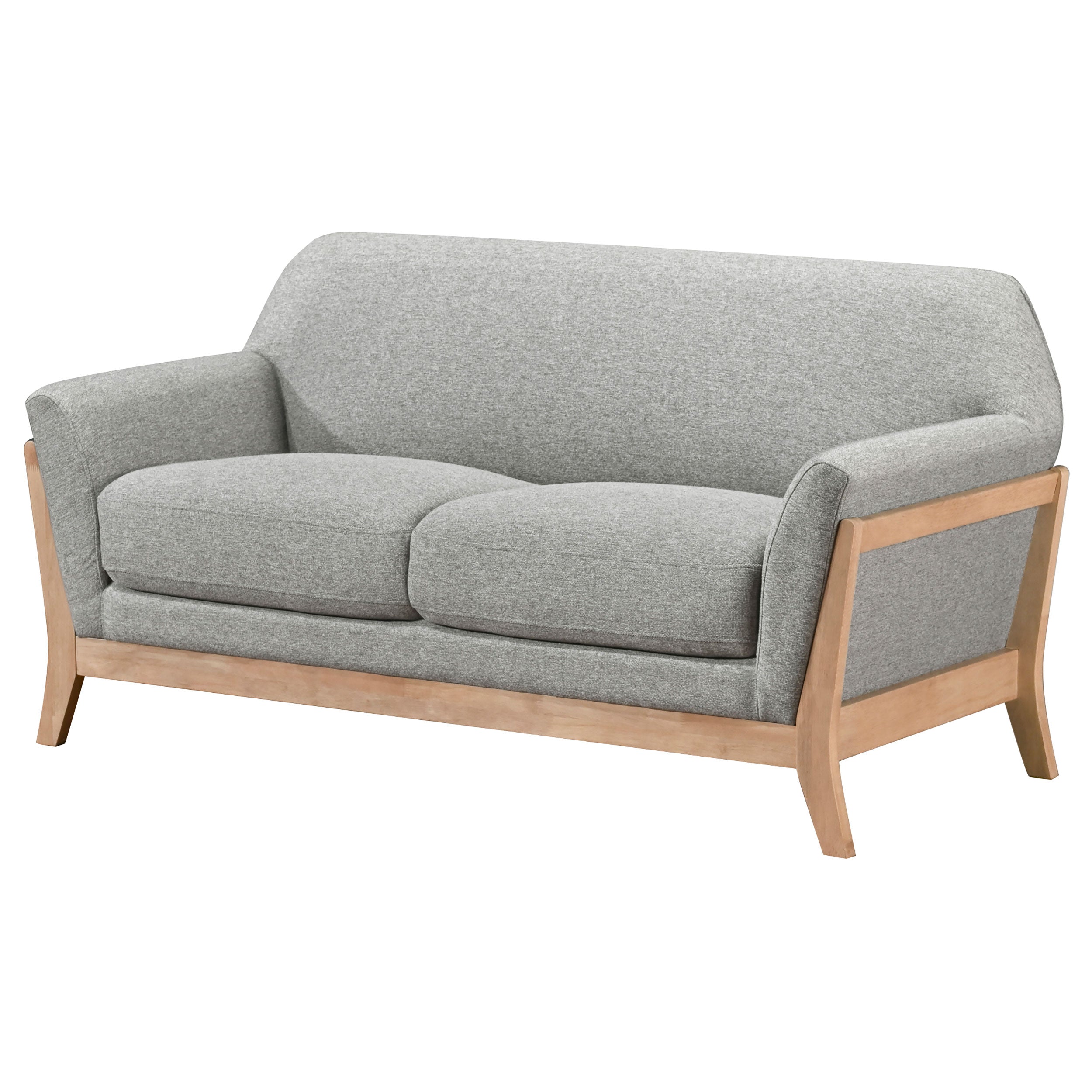 Vaughn Fabric Upholstered Flared Arm Loveseat Grey — view 4