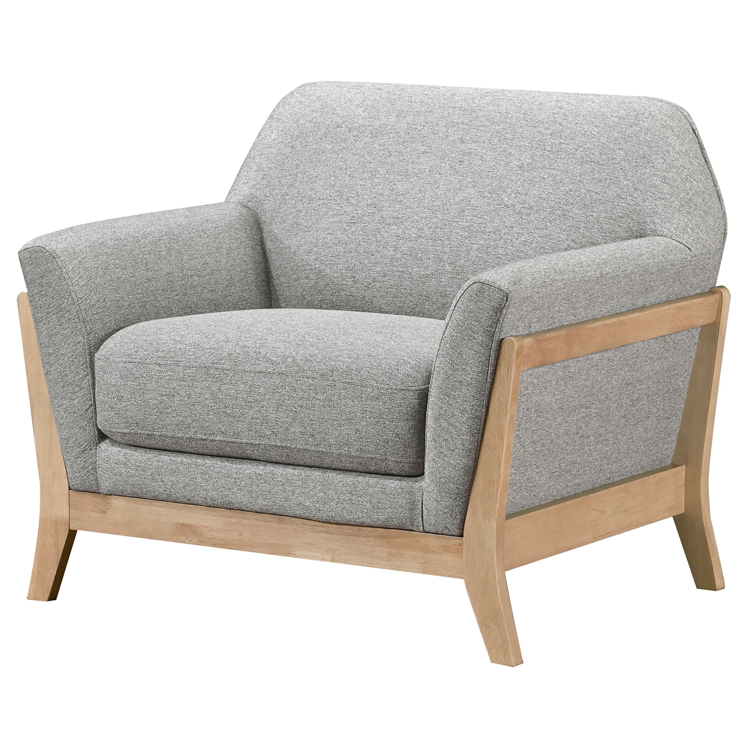Vaughn Fabric Upholstered Flared Arm Accent Chair Grey — view 4