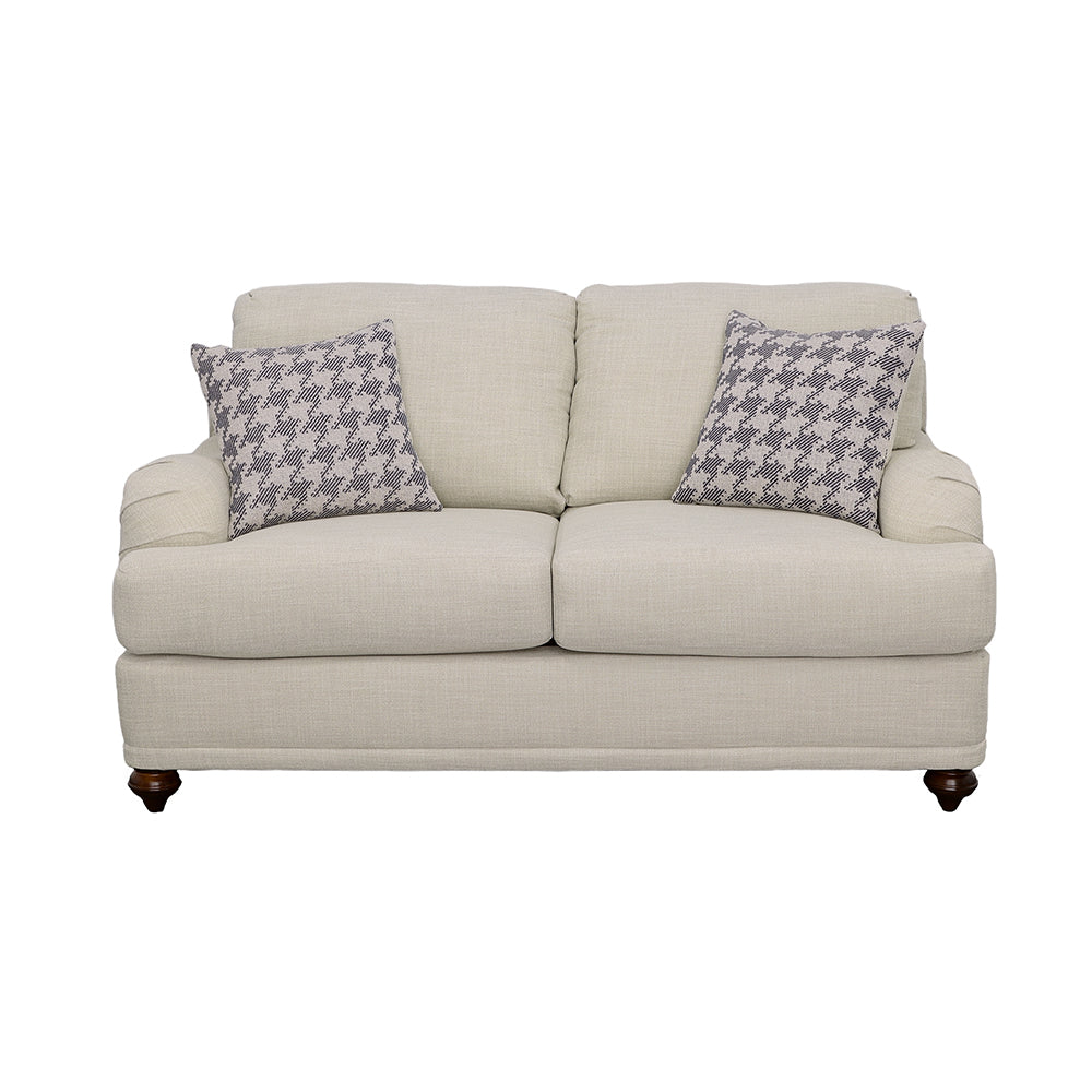 Glenn Upholstered English Arm Loveseat Light Grey and Blue — view 3