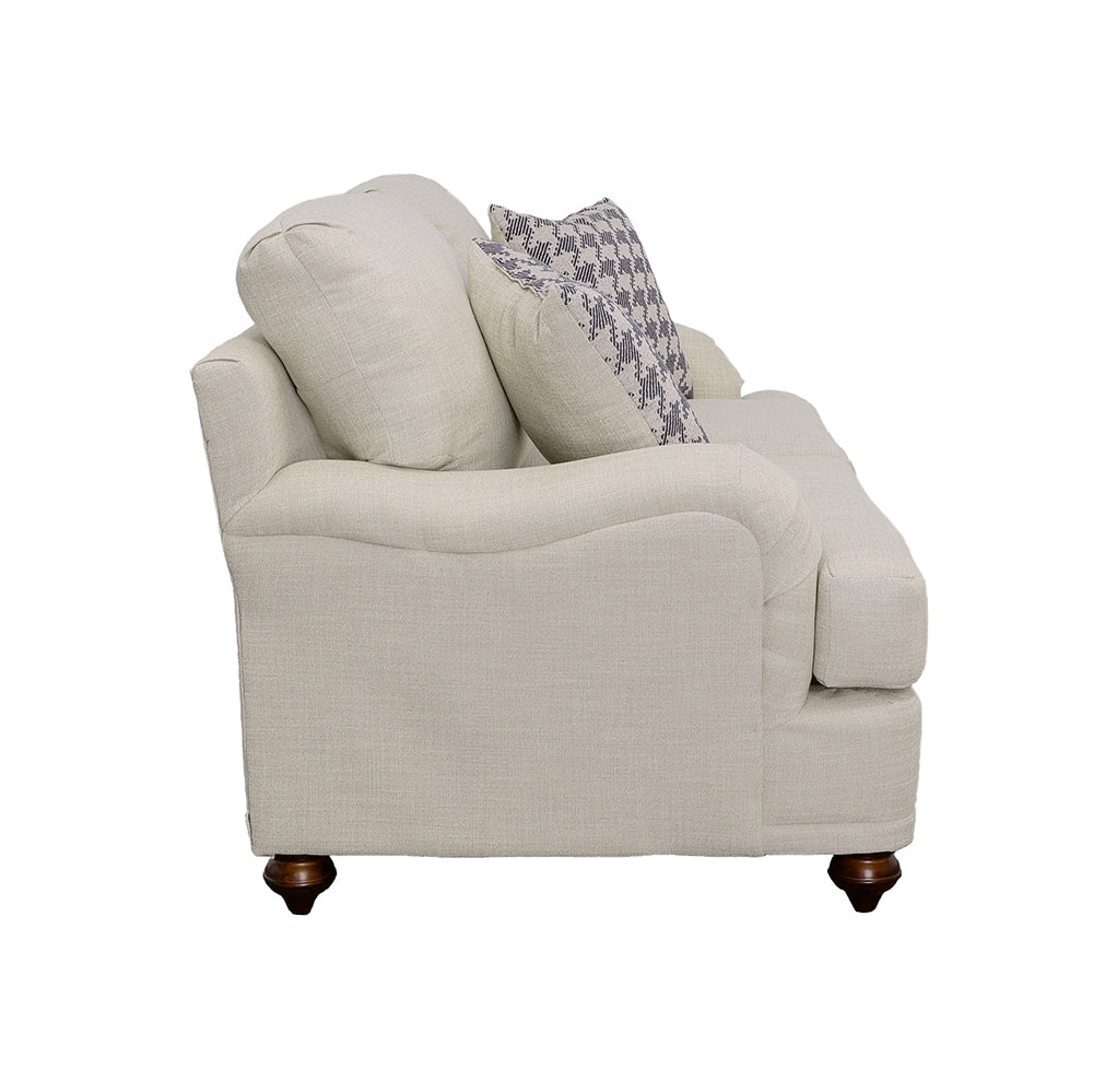 Glenn Upholstered English Arm Loveseat Light Grey and Blue — view 5