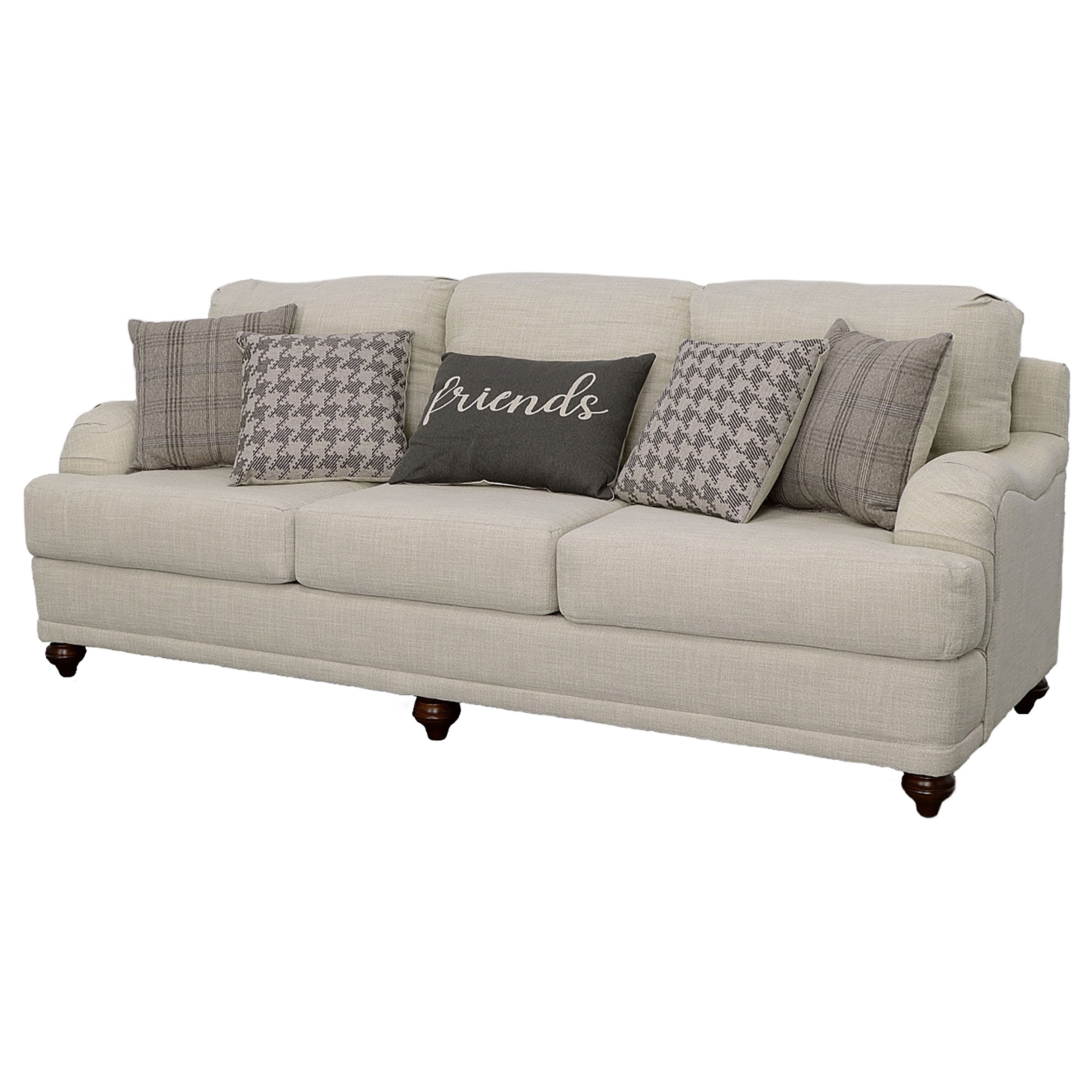 Glenn Upholstered English Arm Sofa Light Grey and Grey — view 4