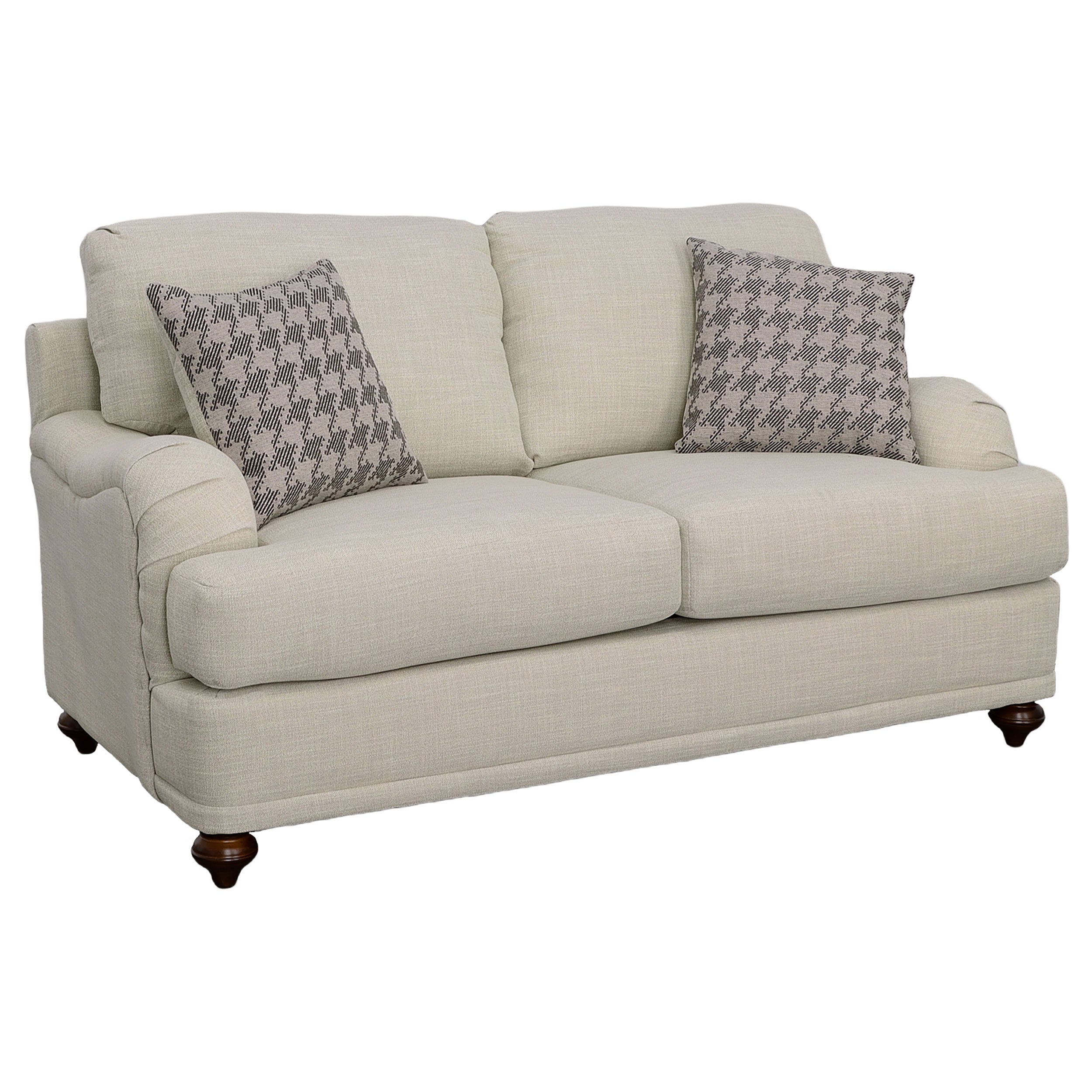 Glenn Upholstered English Arm Loveseat Light Grey and Grey — view 1