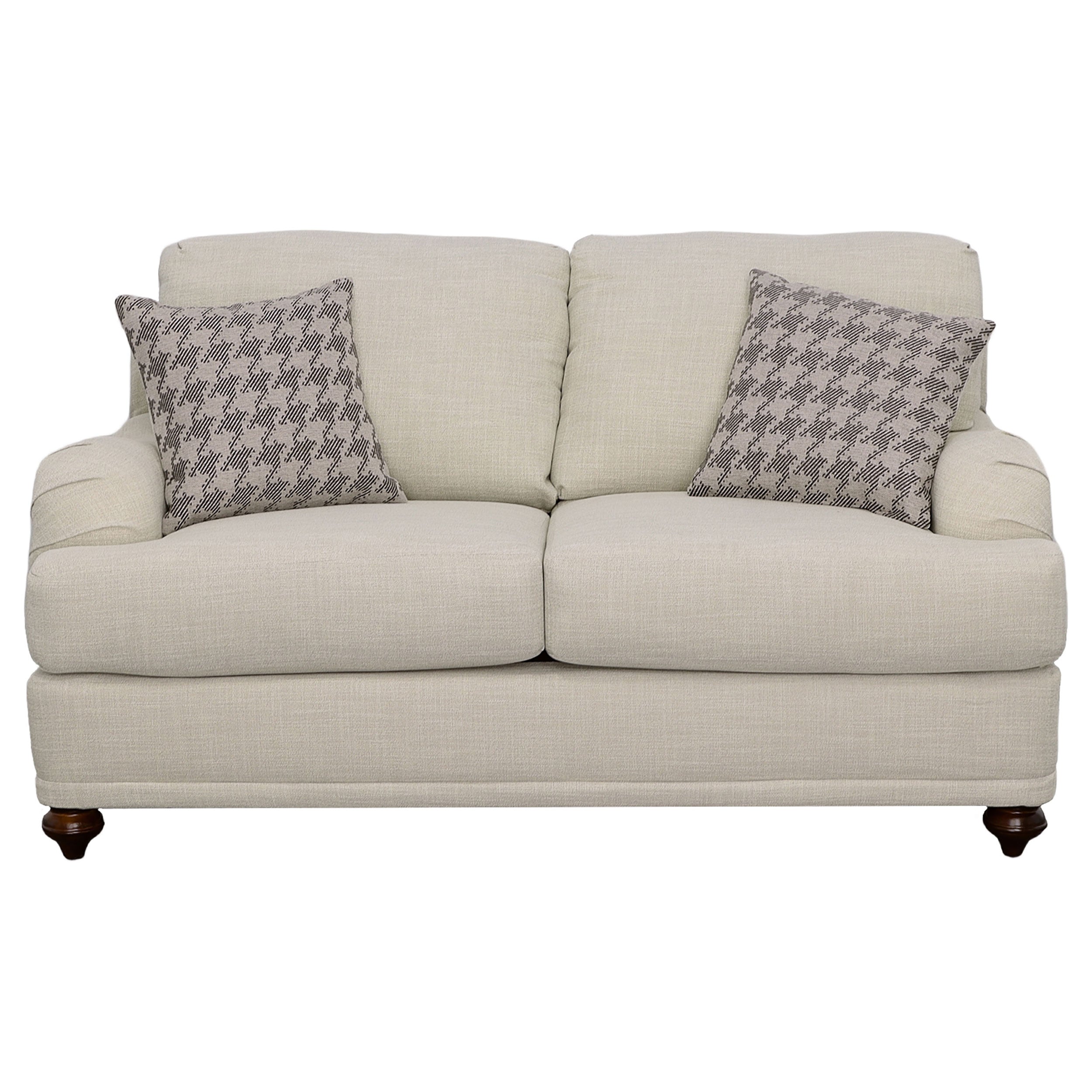 Glenn Upholstered English Arm Loveseat Light Grey and Grey — view 3