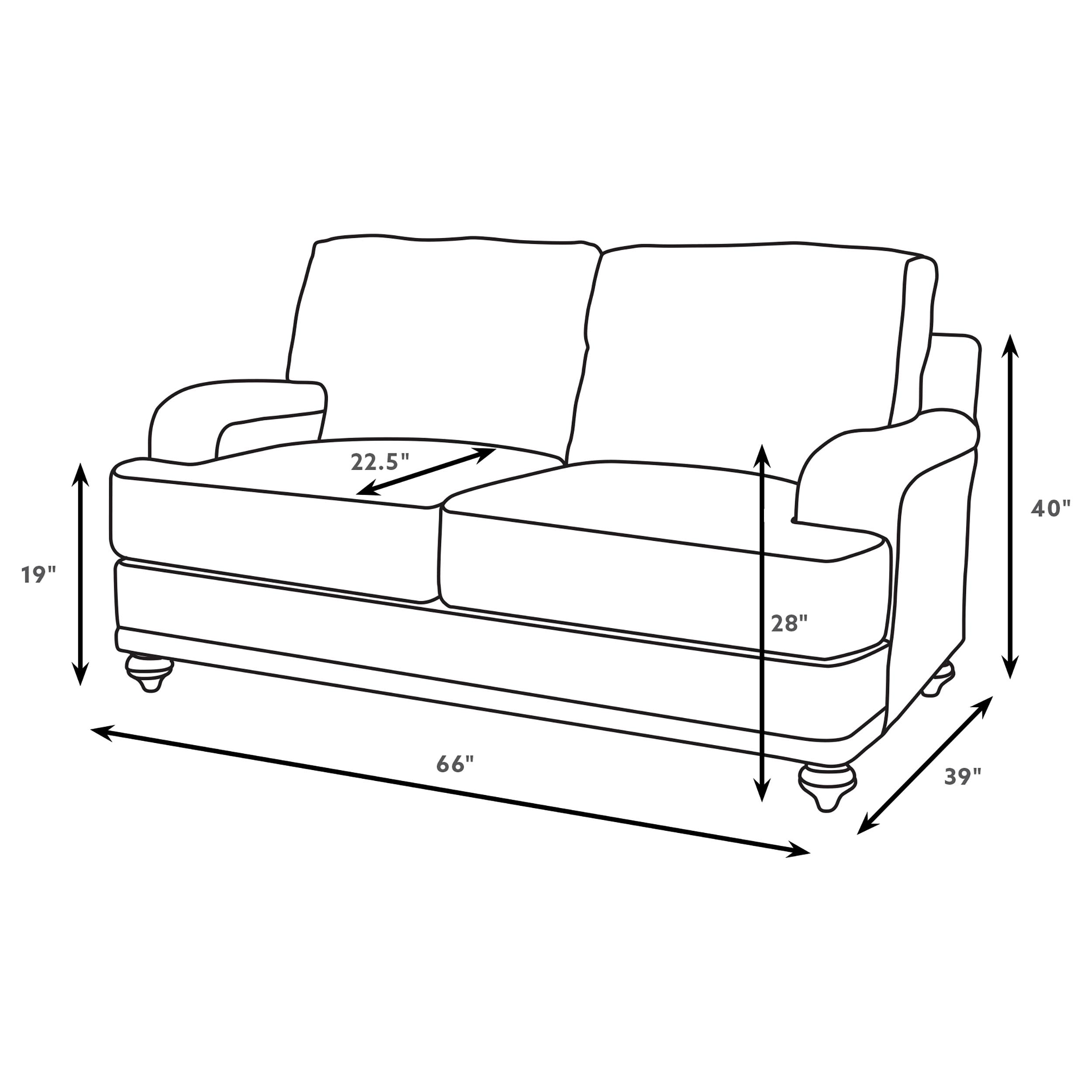 Glenn Upholstered English Arm Loveseat Light Grey and Grey — view 7