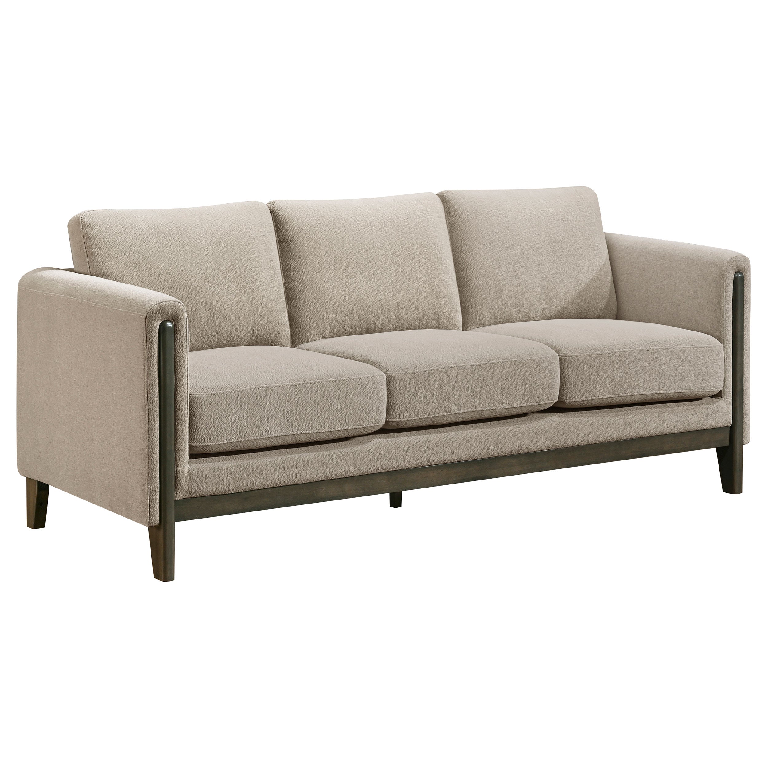 Islington 3-piece Upholstered Panel Arm Sofa Set Taupe — view 3