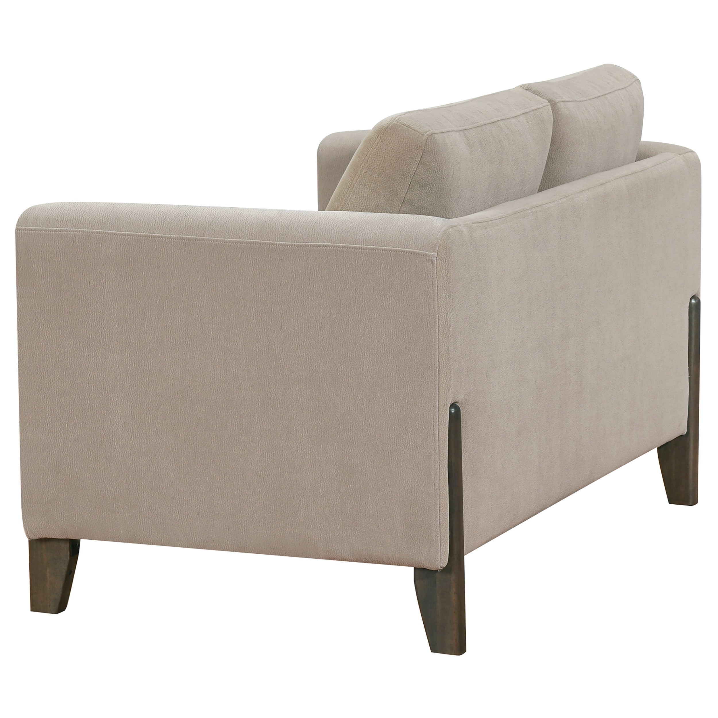 Islington Fabric Upholstered Panel Arm Loveseat Taupe — view 4