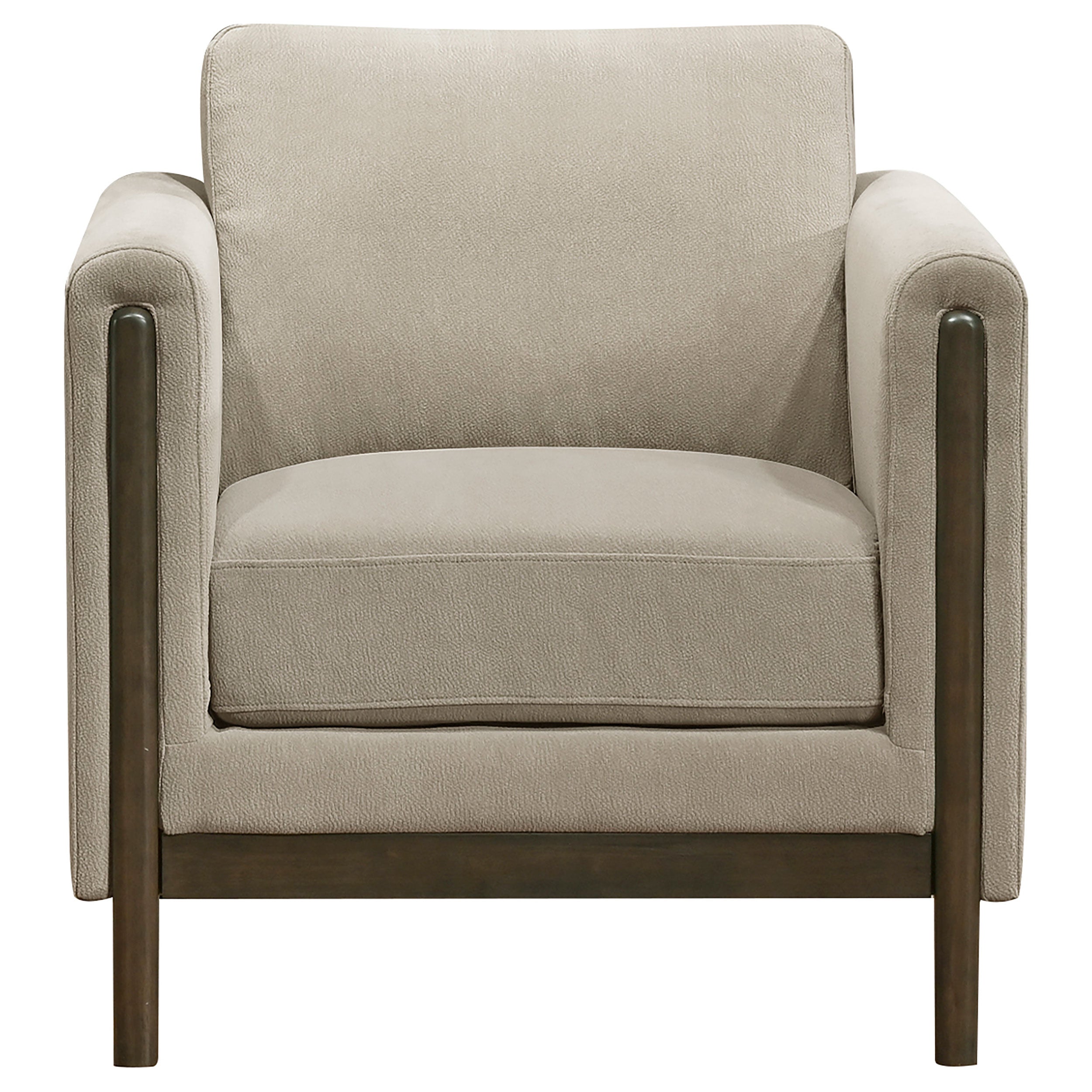 Islington Fabric Upholstered Panel Arm Accent Chair Taupe — view 3
