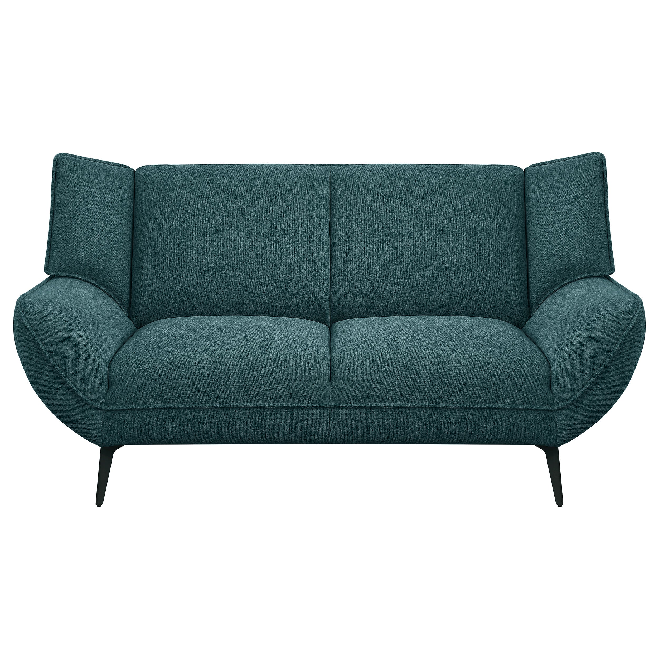 Acton Upholstered Flared Arm Loveseat Teal Blue — view 3