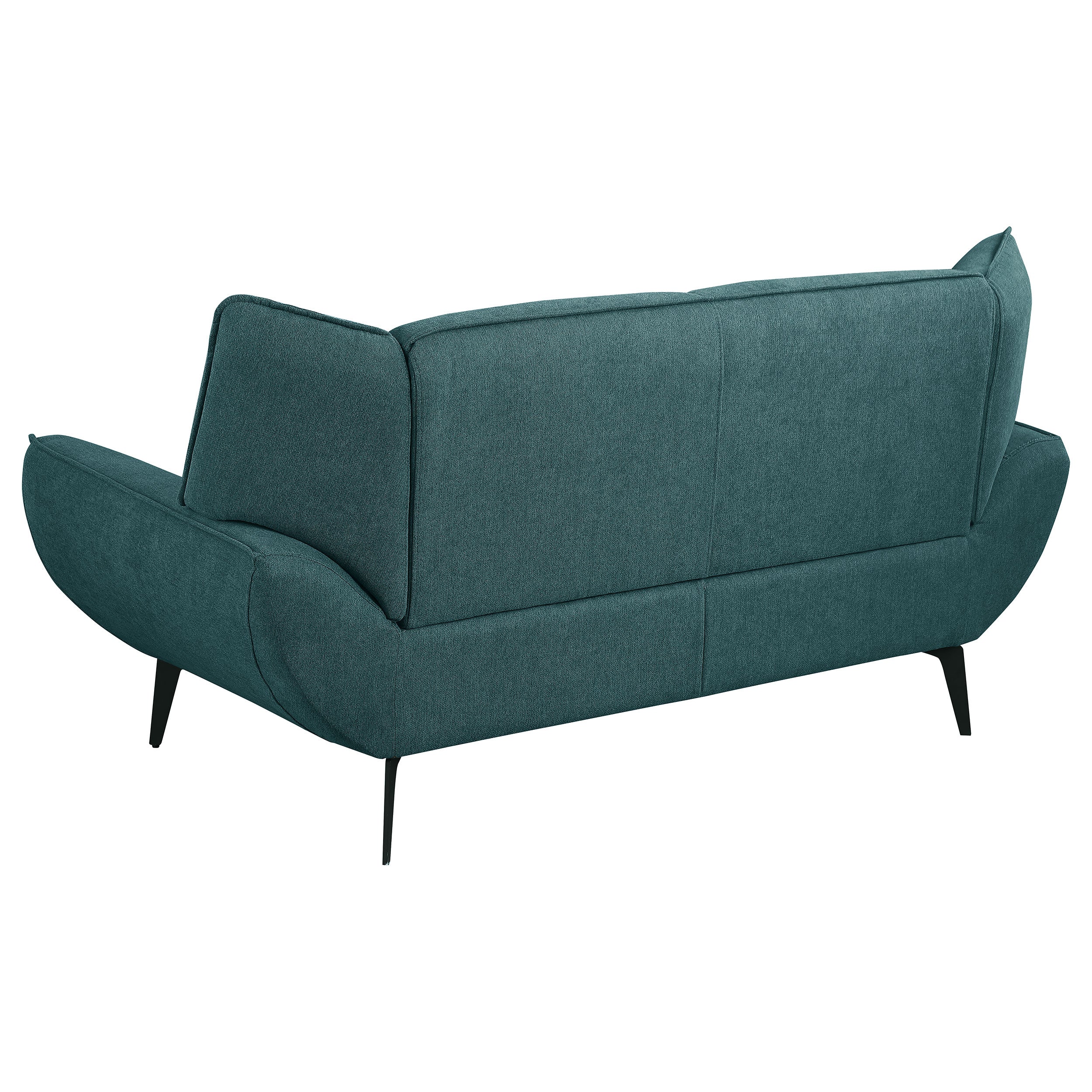Acton Upholstered Flared Arm Loveseat Teal Blue — view 6