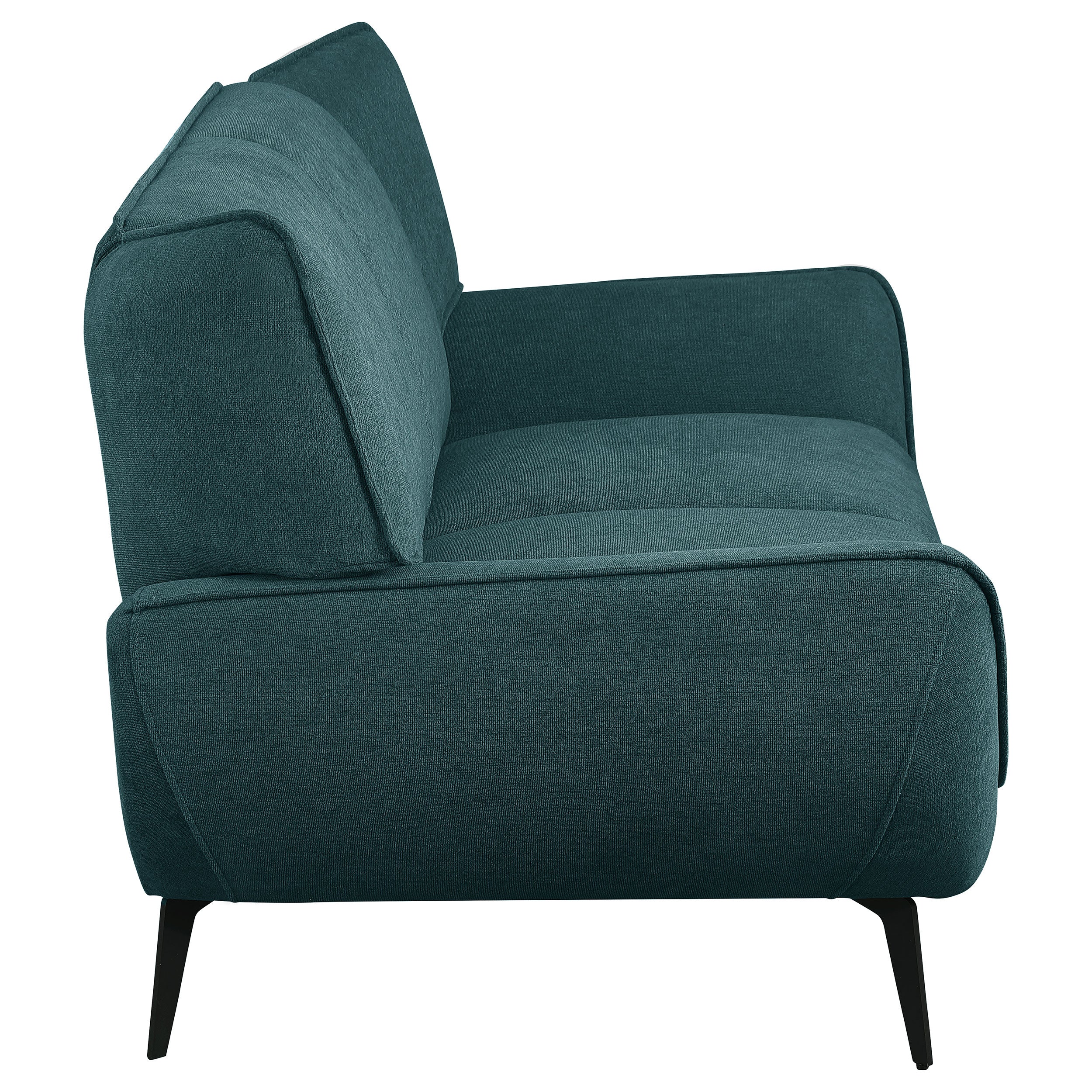 Acton Upholstered Flared Arm Loveseat Teal Blue — view 8