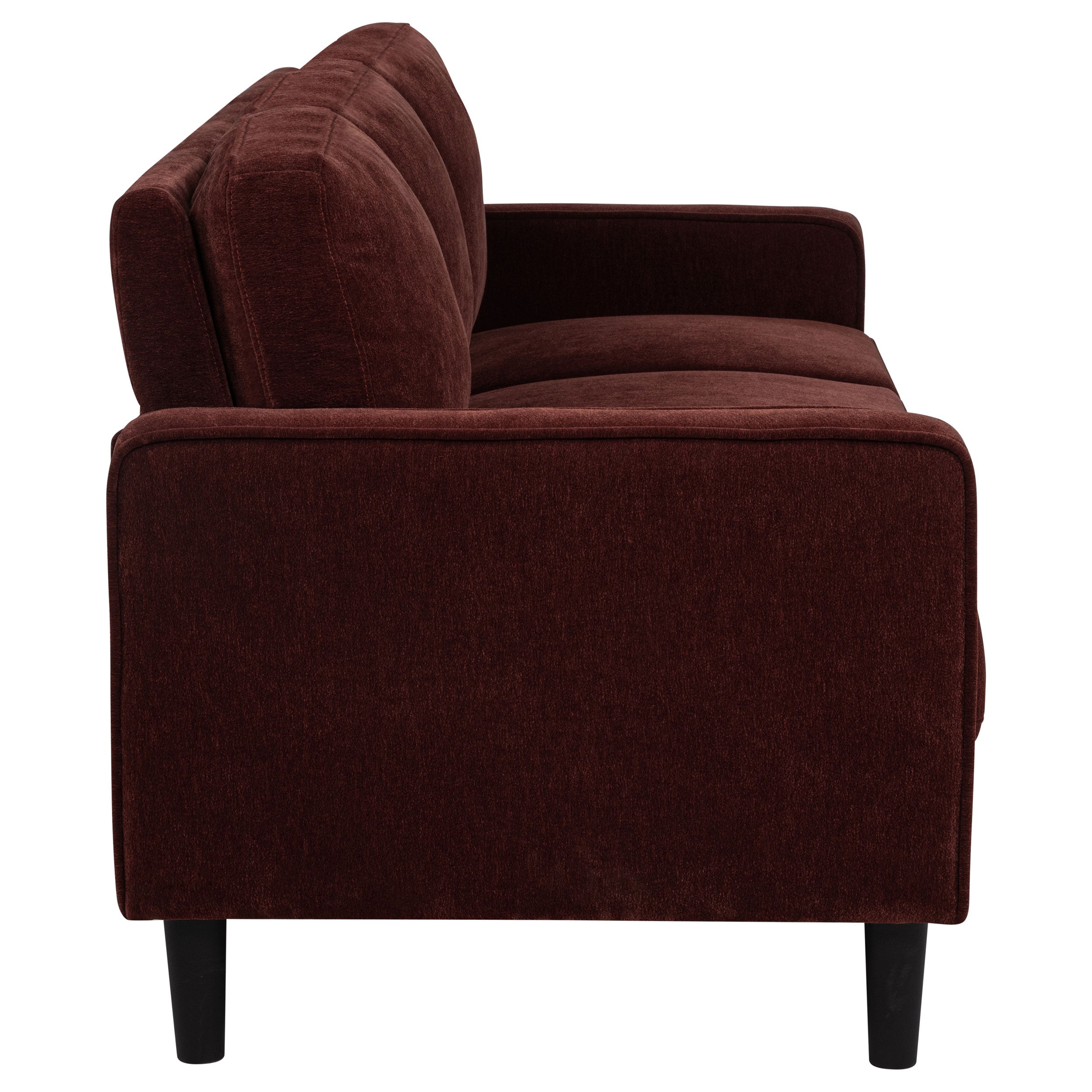 Ruth 2-piece Fabric Upholstered Track Arm Sofa Rust Red — view 6