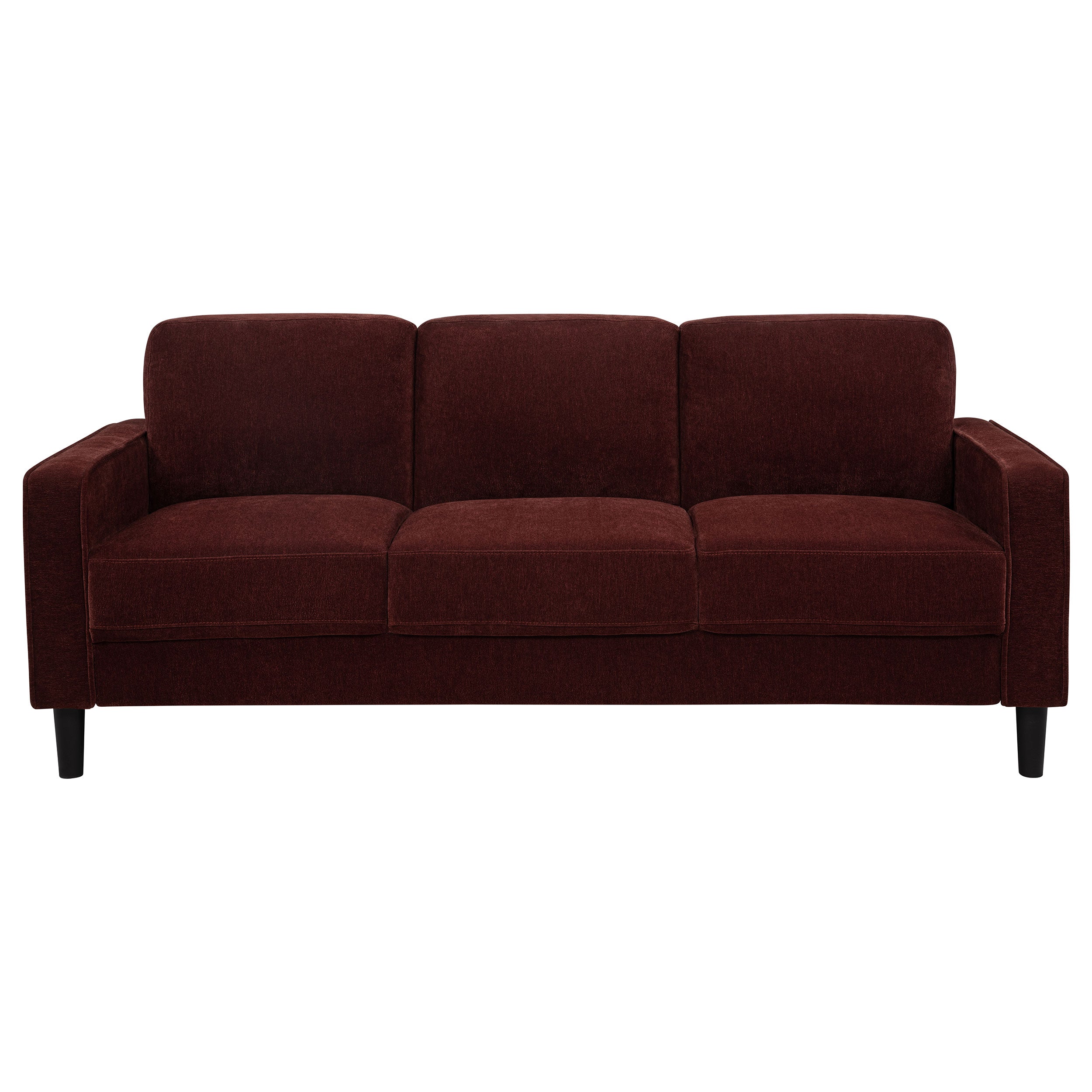 Ruth 3-piece Fabric Upholstered Track Arm Sofa Rust Red — view 4