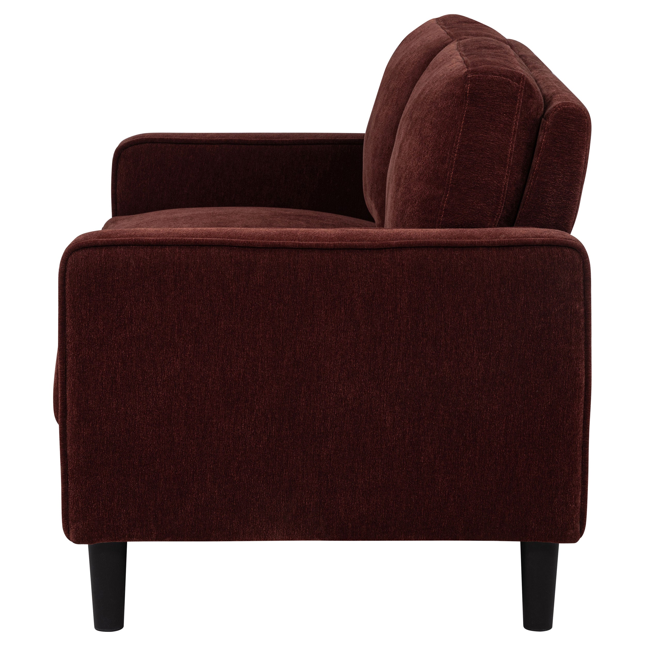 Ruth Fabric Upholstered Track Arm Loveseat Rust Red — view 5