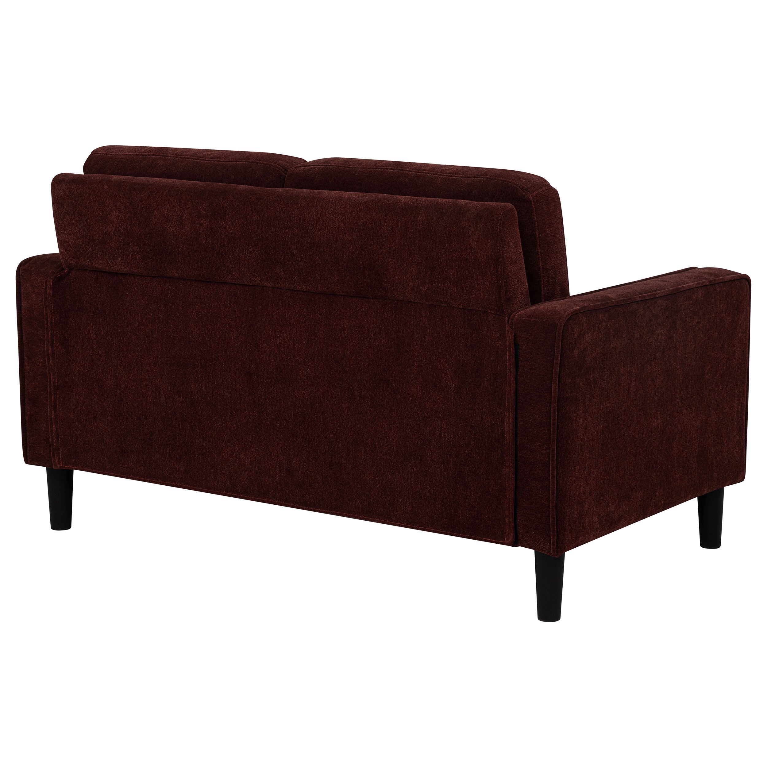 Ruth Fabric Upholstered Track Arm Loveseat Rust Red — view 7