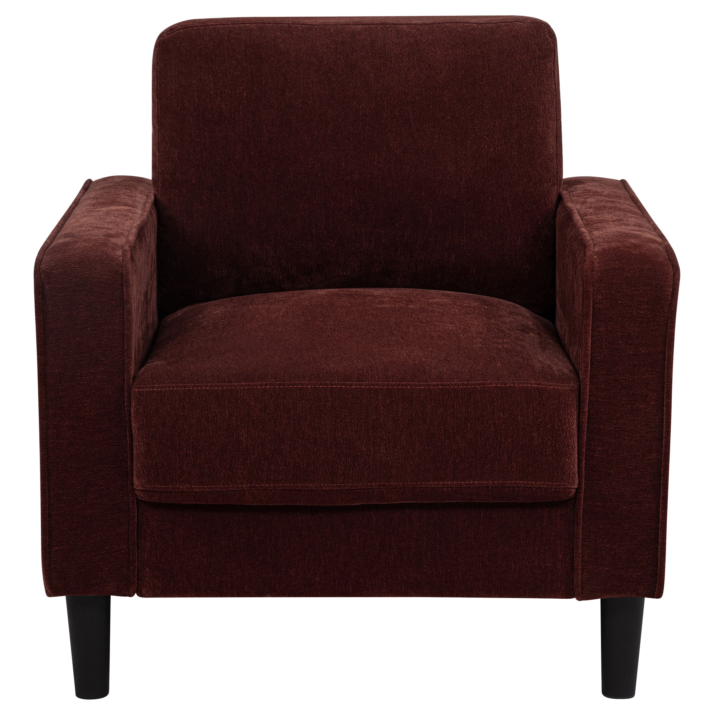 Ruth Fabric Upholstered Track Arm Accent Chair Rust Red — view 3