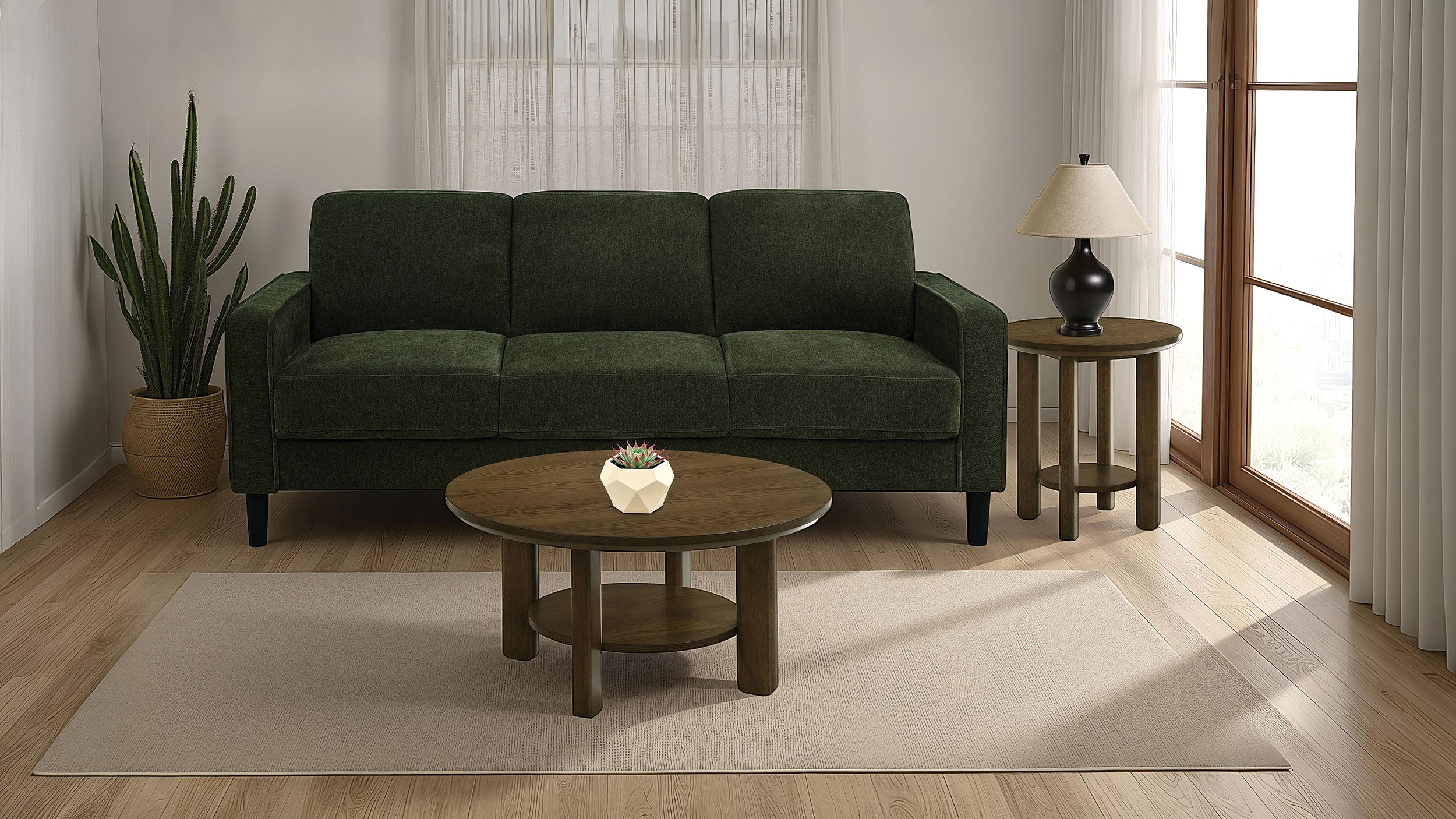 Ruth 77-inch Fabric Upholstered Track Arm Sofa Matcha Green — view 2
