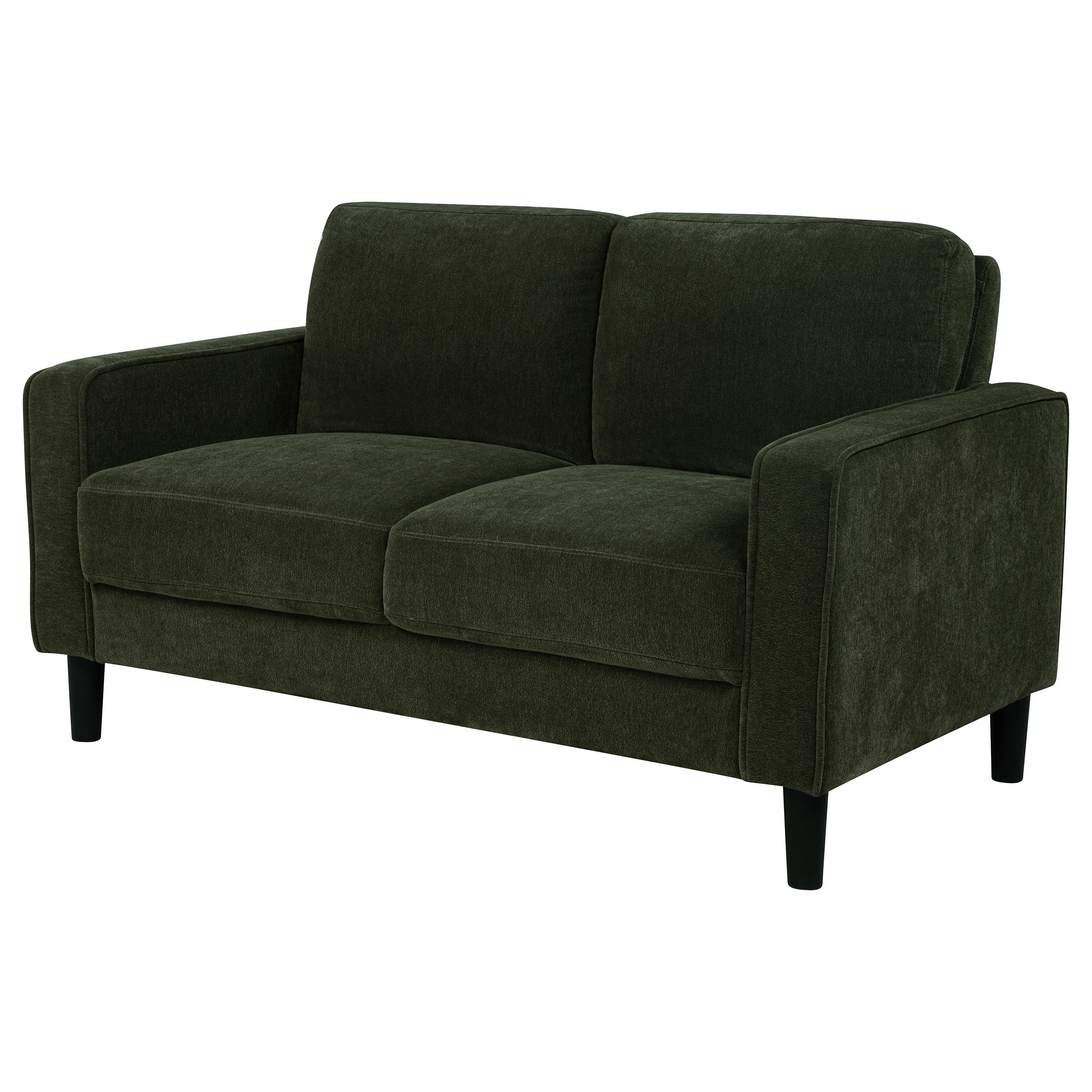 Ruth Fabric Upholstered Track Arm Loveseat Matcha Green — view 4