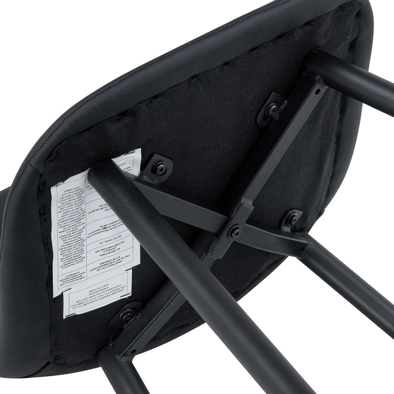 Modern Black Pu Bar Chair Rounded Backrest (Set of 2)