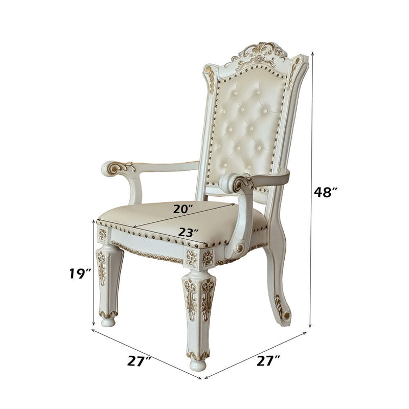 Vendom - Dining Chair (Set of 2) - PU & Antique Pearl Finish