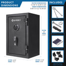 2.02 Cubic Ft Biometric Keypad Fire Resistant Safe - Black