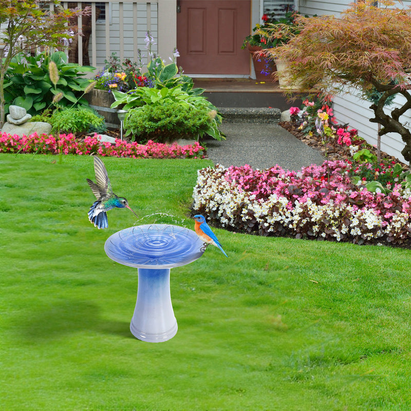 Birdbath For Patio, Garden - Blue Gray