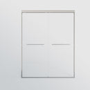 Double Sliding Shower Door, Semi-Frameless Bypass Bathroom Sliding Door With 1/4" (6 Mm) Tempered Glass For Walk-In Shower