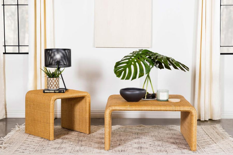 Cahya - Square Woven Rattan End Table - Natural