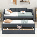 Upholstered Simple Design Daybed With Trundle And 3 Drawers
