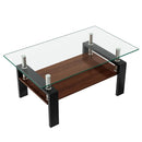 Modern Rectangular Coffee Table With Tempered Glass Top Layer, Table For Living Room - Transparent