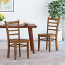 Farmhouse Style Dining Chair Set With Traditional Ladder Back Design